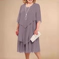 thumbnail image 1 of LSLJS Robe d'Été pour Femmes, Mode, Couleur Unie, Patchwork en Mousseline, Manches Mi-Longues, Col Rond, Robe d'Été, Robes de Plage, 1 of 7