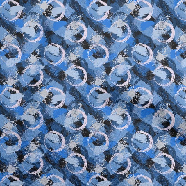 oneOone Silk Tabby Blue Fabric Abstract Sewing Material Print Fabric By The Yard 42 Inch Wide