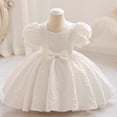 thumbnail image 1 of Robes pour Filles Robes de Demoiselle d'Honneur pour Bébés Filles Robes de Fête Robe de Concours à Manches Bouffantes avec Nœud Papillon, 1 of 4