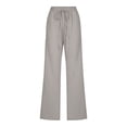 thumbnail image 3 of Timegard Womens Cotton Linen Pants Elastic Waisted Drawstring Straight Leg Solid Color Casual Pants, 3 of 5