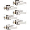 thumbnail image 1 of Brushed Nickel Door Handle Interior Privacy Door Lock Bed and Bath Door Lock with Square Rose Modern Keyless Door Lock Handle Reversible for Left & Right, 1 of 9