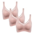 thumbnail image 4 of Kyusrd Plus Size Cut-Off Seamless Bra For Women'S 3Pcs Supportive Full Coverage Wireless Bralette Bra Adjustable Shoulder Straps Bra Soild Color Everyday Athletic Sport Bra, 4 of 9