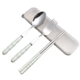 thumbnail image 1 of MVRLSH Daily Deals Clearance, Dinnerware 3-in-1 Stainless Steel Fork Spoon Chopsticks Set Travel Set With Plastic Case, 1 of 4