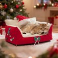 thumbnail image 4 of Iumwxz Pet Bed for Cats and Small Dogs Semi Enclosed Design with Removable Washable Cover 19.69 x 13.78 x 9.84 Inches Soft Inner Pad and Non Slip Base for Comfort and Security, 4 of 6