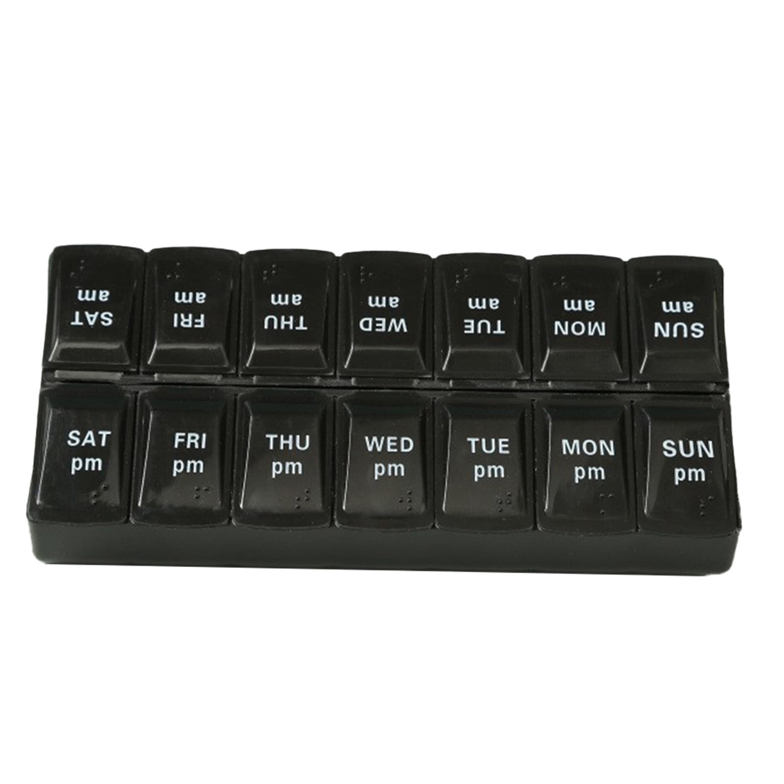 Rbaofujie Medicine Pill Organizer Weekly Tablet Organizer 2 Times A Day Easy Open Lids Organize Medication Or Vital By Am /Pm Or Morning and Bedtime Clear Pill Case