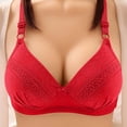 thumbnail image 1 of VEKDONE Middle Aged And Elderly Bras Without Steel Rings Large Size Underwear Front Button Style Bra Comfortable Bra Red 38, 1 of 2