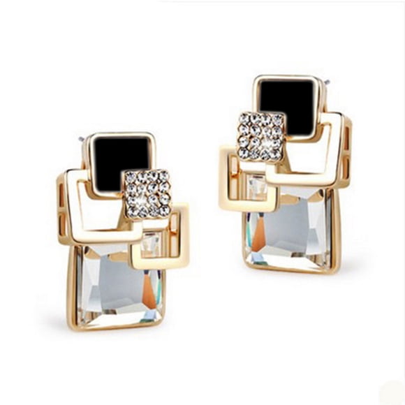 TopLLC Earrings Vintage Crystal Geometric Earrings Vintage Fashion Fine Gold Jewelry Gemstone earrings