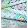 thumbnail image 3 of Soimoi Rayon Fabric Check & Mandala Patchwork Printed Fabric 1 Yard 56 Inch Wide, 3 of 3