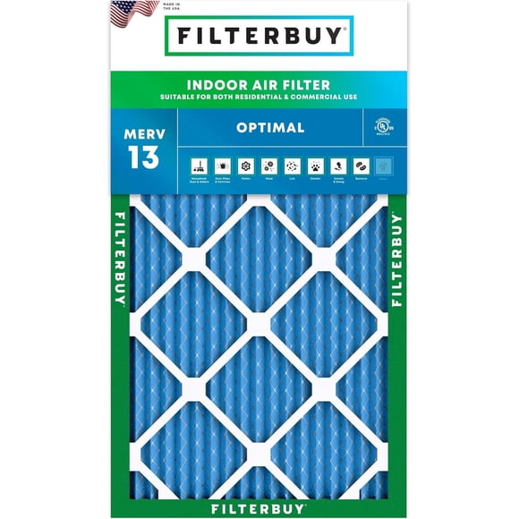 Filterbuy 12x20x1 MERV 13 (MPR 1900) Health Defense, Pleated HVAC AC Furnace Air Filters (1-Pack)