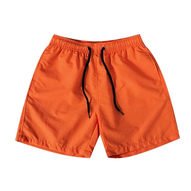 jsaierl Mens Shorts Summer Casual Drawstring Pocket Solid Color Five-Inch Beach Shorts