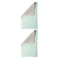 thumbnail image 4 of QualitChoice Dishcloth Microfiber Cloth Folding Rags Washcloth Water-absorbing Dishes Pots Bowl Tableware Non-stick Towel for Home Green Coffee 2Set, 4 of 6