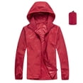 thumbnail image 1 of AherBiu Imperméable Coupe-Vent Léger pour Femme, Manteau de Pluie à Capuche pour Randonnée en Plein Air avec Sac de Rangement, 1 of 2