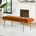 thumbnail image 3 of Jennifer Taylor Home Aria Banc d'Appoint Rembourré Or Orange Brûlé, 3 of 13