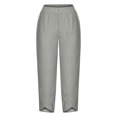 thumbnail image 4 of RXIRUCGD Women's Summer Comfortable Loose Wide Legged Fashion Solid Color Capris, Gray, Size: S, 4 of 5