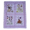 thumbnail image 2 of BabyFad Ensemble de Literie pour Bébé Fille de 9 Pcs Style Safari dans la Jungle avec Mobile Musical – Violet, Éléphants et Girafes, 100 % Coton, Déco de Chambre de Bébé, 2 of 4