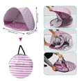 thumbnail image 3 of Tente de Plage Pop-Up pour Bébé, Tente d'Ombrage pour Piscine pour Enfants, Protection Solaire UV SPF 50+, Abri Solaire de Plage pour Bébé avec Piscine Séparée pour Nourrisson Intérieur Extérieur (Rayures Vert Lac Rayures Roses), 3 of 6