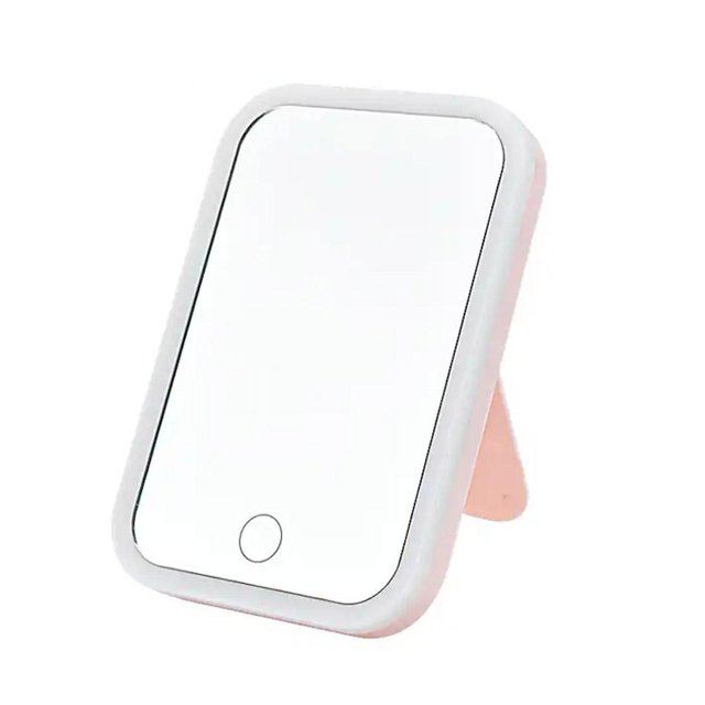 Miroir de Coiffeuse de Bureau à DEL avec Support Ajustable et Écran Cosmétique Nouveau Q1 C3D3