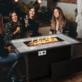 thumbnail image 2 of Costway 52" Propane Fire Pit Table Marble Tabletop Rattan Wicker w/ Rain Cover Lava Rock, 2 of 10