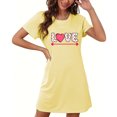 thumbnail image 4 of Amzcrzy Pyjamas pour Femmes Mode Imprimé Cœur Valentines Day Robe Décontractée Confortable à Manches Courtes Chemises de Nuit pour Femmes Valentines Day Cadeaux, 4 of 5