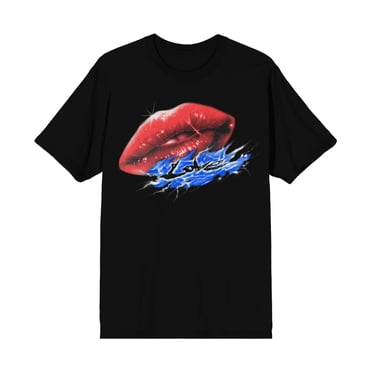 T-Shirt Noir Lady Gaga Lips Love