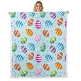 thumbnail image 3 of Flannel Blanket Easter Bunny Design 75 cm x 100 cm Multicolor Polyester Bed Blanket for Nap or Travel, 3 of 6