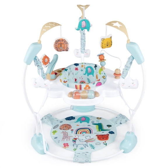 OLAKIDS Centre d'Activités pour Bébé, Centre de Jeu 3 en 1 avec Sauteurs et Sautoirs avec Musique, Lumières, Jouets Interactifs, Siège Pivotant à 360°, 3 Hauteurs Réglables, Jouets d'Apprentissage Exersaucer pour Bébé de 6 à 12 Mois