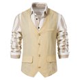 thumbnail image 2 of XZNGL Men Solid Fashion Have Pockets Single Breasted Stage Costume Vest Tops Blouse, 2 of 9
