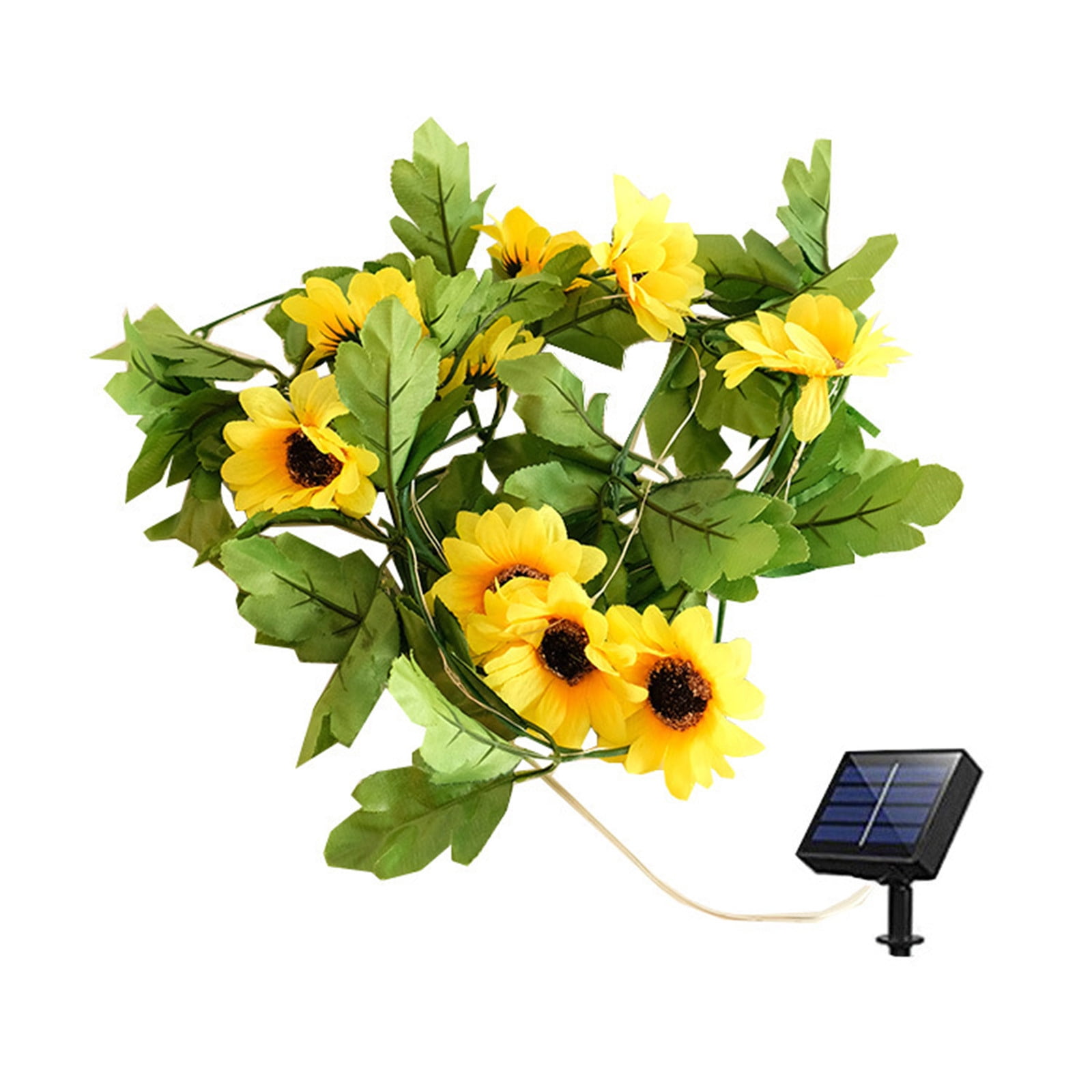 TopLLC Solar Lights Outdoor Solar Lights Outdoor Sunflower Solar Garland Lights Greenry Vines Branches Decorative Garden Lamp Floral Light For Fence Patio Yard Walkway Solar Garden Lights on Clearance