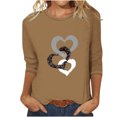 thumbnail image 5 of Aqestyerly T-shirt Blouse à Manches 3/4 Imprimé pour Femmes, Col Rond Décontracté Mode Ample pour Femmes, 5 of 5