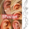 thumbnail image 3 of 10 Pcs Boucles d'Oreilles à Clip Cartilage Unisexe Ear Cuff Boucles d'Oreilles Non Percées, 3 of 10