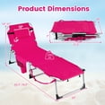 thumbnail image 2 of Costway 2 PCS Outdoor Folding Chaise 4-Position Lounge Chair with Adjustable Footrest Dark Pink, 2 of 8