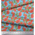 thumbnail image 3 of Soimoi Blue polyester Crepe Fabric Leaves & Floral Print Sewing Fabric Yard 52 Inch Wide, 3 of 6