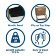thumbnail image 2 of COSCO Stylaire Steel Retro Chair + Step Stool with Flip-Up Vinyl Seat (Gold/Cream), 2 of 6