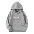 thumbnail image 1 of PMVFHDE Chandails en Molleton à Col Rond Fille Graphique Enfants Filles Chemise de Sport Garçon Fille Décontractée à Capuche Chandail avec Poche Adapté pour Ados Filles Garçons Gris, 3-4 Ans, 1 of 3