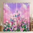 thumbnail image 1 of Erosebridal Rideaux Château Lot de 2 (38x45) pour Enfants, Rideaux Occultants 30 %-50 % Princesse, Déco Rose Rose, 1 of 6