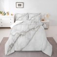 thumbnail image 2 of Marble Bedding Set Stone Pattern Comforter Set White Grey Marble Print Quilt Retro Style Artwork Design Bedding Comforter Sets Full Size For Kids Teens Bedroom Decor,Gray, 2 of 7