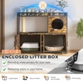 thumbnail image 3 of YODOLLA Double Litter Box Enclosure for 2 Cats with Storage and Scratching Post, Rustic Brown, 3 of 8