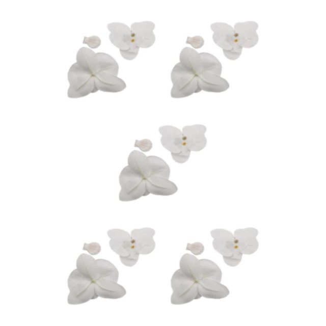 Decodeary 50piece Apparence Réaliste Têtes d'Orchidée Artificielles avec et 5Set Blanc Durable