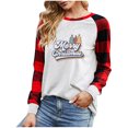 thumbnail image 2 of PVCS Chemises de Noël pour Femmes Tops à Carreaux Manches Longues Chandails en Molleton Tendance Blouse Tops, 2 of 5
