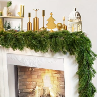 Guirlande de Branches Souples de Noël, Guirlande de Cèdre Artificielle, Guirlande de Noël en Pin Floqué, Guirlande de Verdure de Cyprès en Pin Artificielle, Décorations de Noël Décoration de Noël Intérieure Extérieure Guirlande d'Hiver