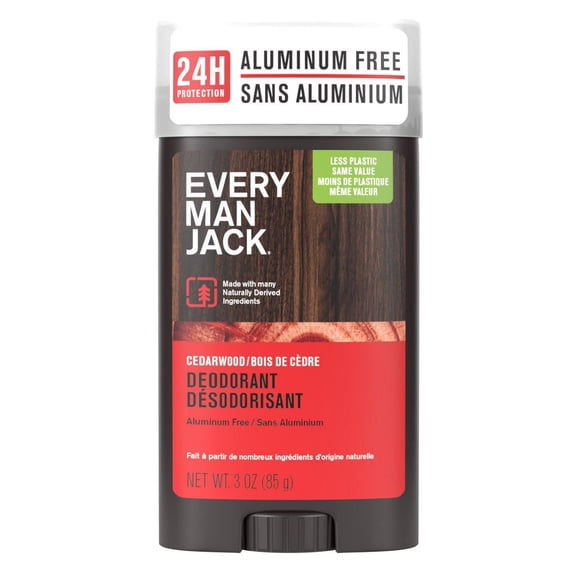 Every Man Jack Déodorant - Sans Cèdre / Sans Aluminium, d'Origine Naturelle, Végétalien, Déodorant Sans Cruauté pour Hommes / 85 g