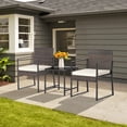 thumbnail image 3 of Costway 3pcs Patio Furniture Set Heavy Duty Cushioned Wicker Rattan Chairs Table Outdoor, 3 of 10