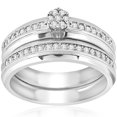 thumbnail image 1 of Ensemble de Bagues de Fiançailles et de Mariage en Or Blanc 10 K avec Diamants 3/8 Cttw, 1 of 4