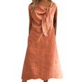 thumbnail image 2 of Ovzne Robes pour Femmes 2025 Robe pour Femme Camisole Décontractée pour Femme Col en U Régulière Plissée Robe Multicolore Jupe Longue Robe de Vacances Manches Courtes Liquidation, 2 of 3