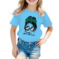 thumbnail image 1 of Hauts de Danse pour Enfants Filles T-Shirt pour Enfants Manches Longues Enfant Filles Mignon Graphique Imprimé Col Rond T-Shirt à Manches Courtes Été Décontracté T-Shirt Hauts, 1 of 5