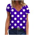 thumbnail image 2 of JDQJBZ T-Shirt à Manches Courtes pour Femmes Haut d'Été, Blouse Décontractée Ample de Mode pour Femmes Impression T-Shirt à Col en V Blouse T-Shirt Imprimé, 2 of 5