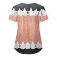 thumbnail image 3 of MesaSe Haut de Sarrau pour Femmes Mode Manches Courtes Col en V Hauts Uniforme de Travail Imprimé Blouse à Poche Hauts, 3 of 4