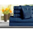 thumbnail image 1 of Mocassi 1800 Series Sheet Set 6 Pieces Deep Pocket Twin/Twin XL Navy Blue, 1 of 3