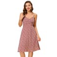 thumbnail image 1 of INSPIRE CHIC Women's Floral Twist Front Adjustable Strap Dress, 1 of 5
