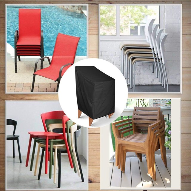 Housse de Chaise de Patio Imperméable Housse Extérieure; Housse de Protection pour Siège de Salon Mobilier de Jardin Empilable